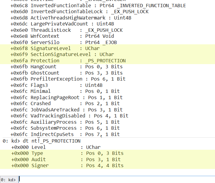 Figure 2 - EPROCESS structure offsets on Windows 1909