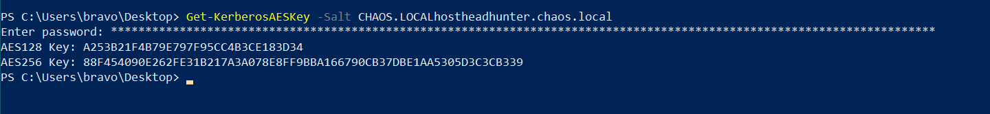 Calculate Kerberos key from machine account password
